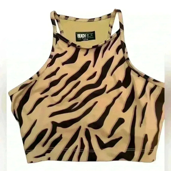 BEACH RIOT Women's ‎ Alexa Top And Shorts Set  Zebra Size XS - Picture 3 of 3